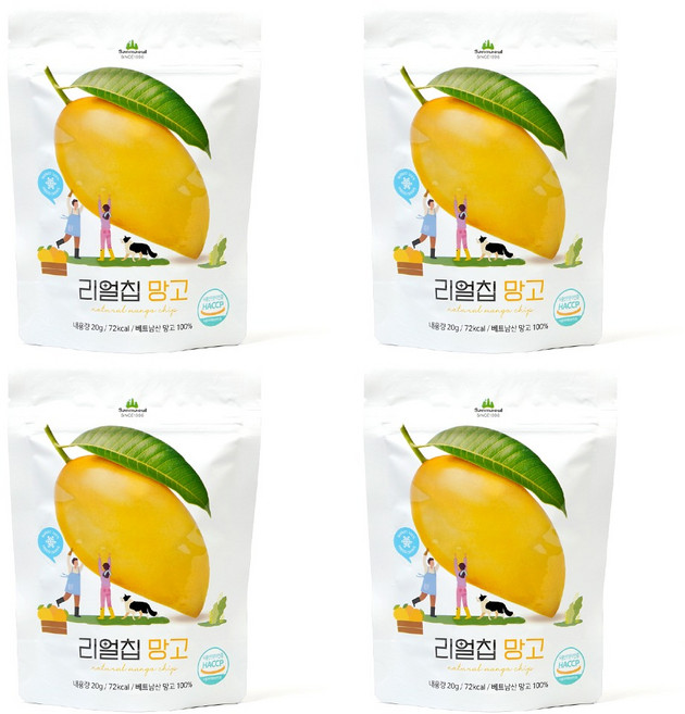 산마을 리얼칩 망고, 20g, 4개