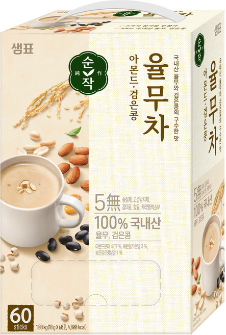 순작 아몬드 검은콩 율무차, 18g, 60개입, 1개