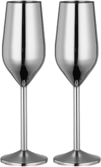스텐 샴페인잔 실버, 2개, 200ml