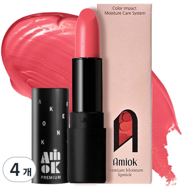 아미옥 프리미엄 립스틱, 4개, 140오렌지핑크