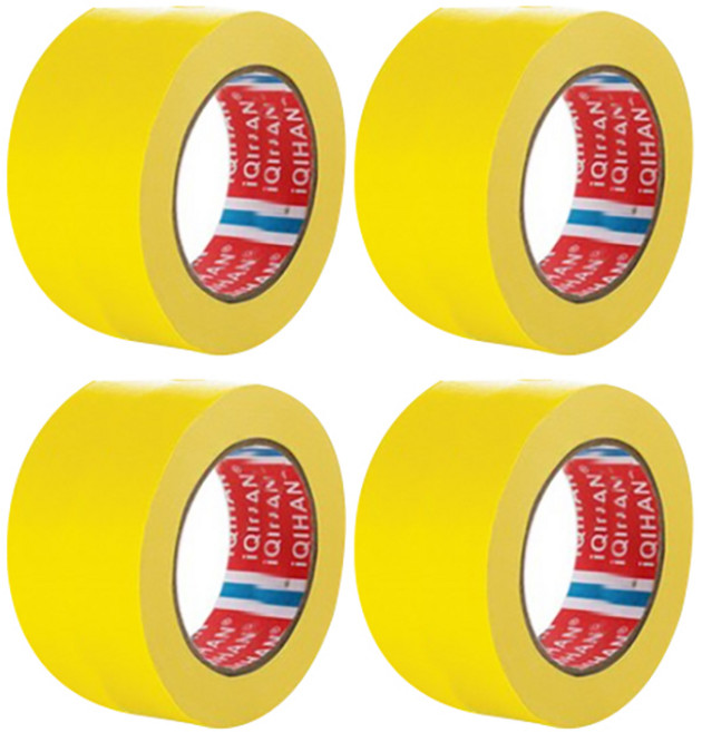 iQIHAN 칼라 마스킹 테이프 노랑 50 mm x 20 m, 4개