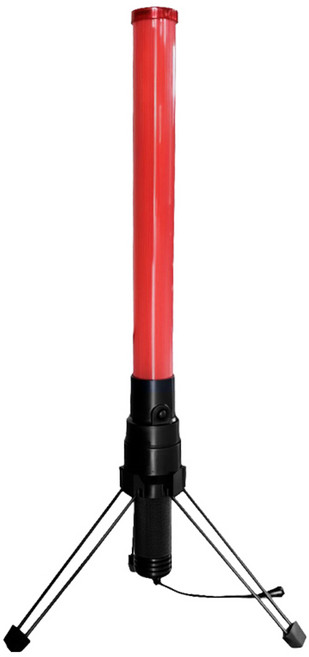 LED 안전 신호봉 + 삼각 거치대 세트, 레드 + 블랙, 1세트