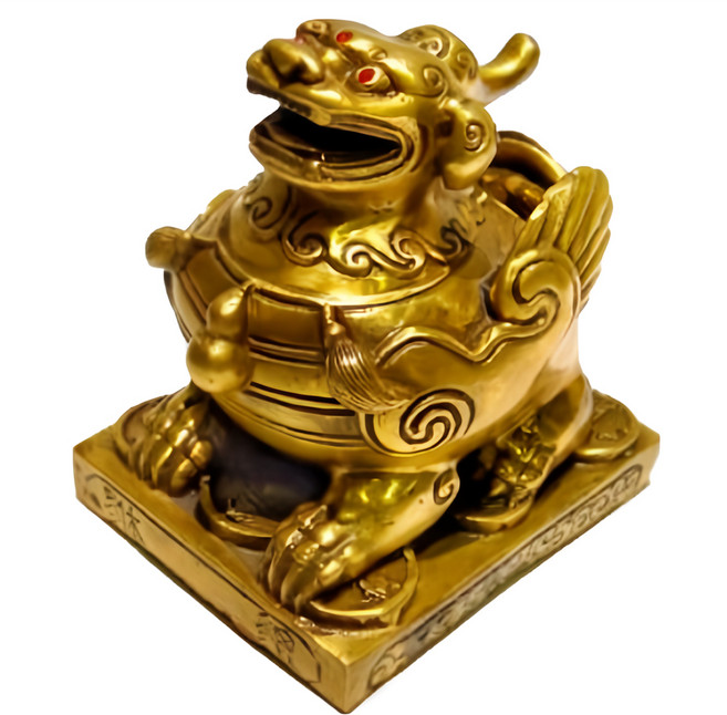 開運陶源 招財鎮宅銅雕 8 x 7 x 9cm 410g, 貔貅 天祿 金色, 1個