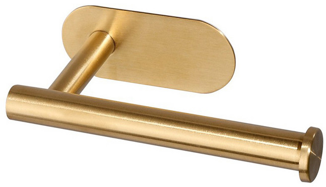 앞날창창 스테인리스 스탠드 벽걸이 휴지 걸이대, 골드, 1개