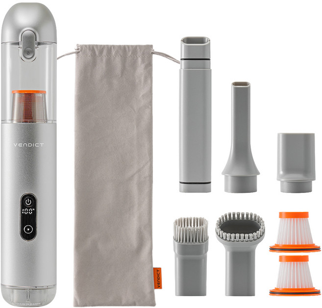 벤딕트 라이닝 무선 3 in 1 에어건 차량용 청소기 + 필터 세트, VDT-V18S, 실버