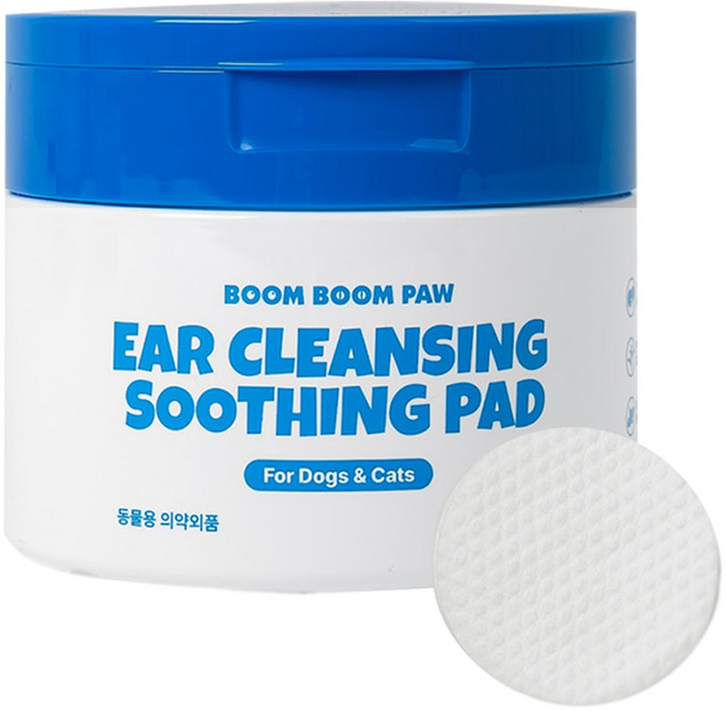 붐붐포 반려동물 이어 클렌징 귀 세정제 수딩 패드, 90ml, 1개
