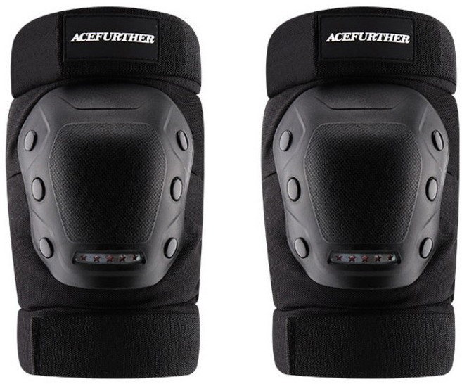 ACEFURTHER K06 오토바이 무릎보호대 세트, 블랙, 1개