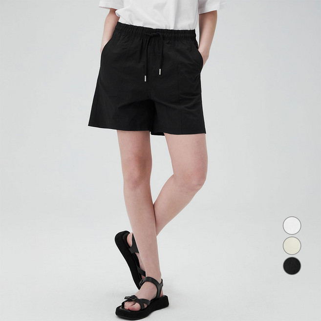 ELLEPARIS 여성용 크리스피 에어 컴포트 밴딩 쇼츠