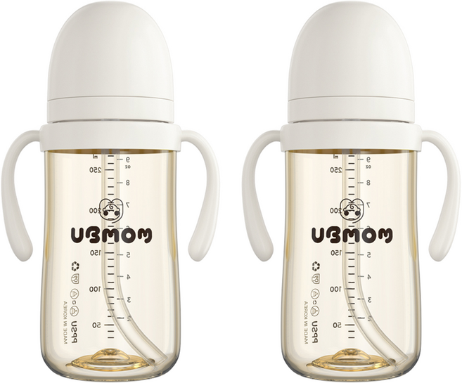 유비맘 시그니처 빨대컵, 280ml, 2개, 구름