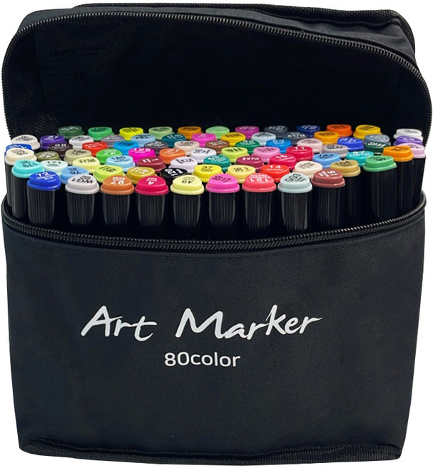 동아피엠에스 삼각그립 디자인 트윈 아트 표준형 + 가방, 80색, 1세트