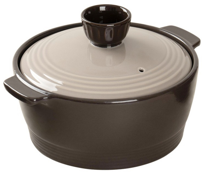 진뚝배기 소로 뚝배기 다크 브라운 2호, 17.6cm, 1개