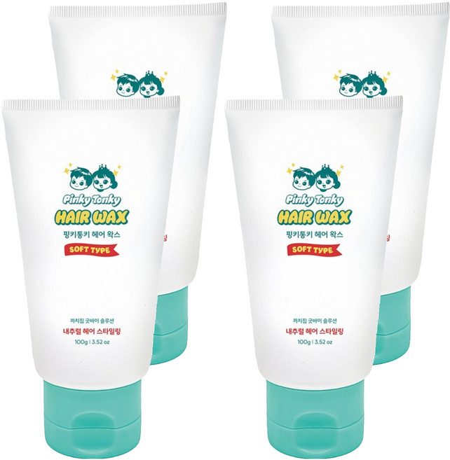 핑키통키 키즈 헤어 왁스, 100g, 4개