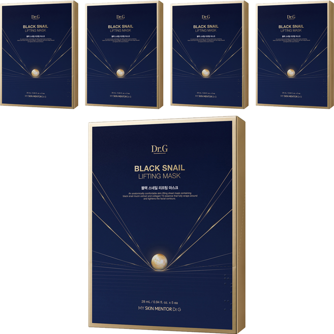 닥터지 블랙 스네일 리프팅 마스크, 5개입, 5개