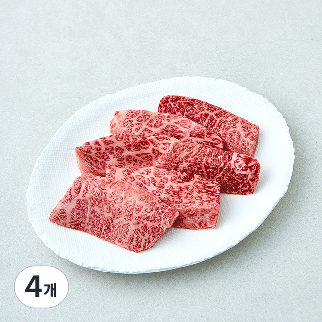 한우맘 한우 꽃갈비살 1++등급 구이용 (냉장), 4개, 200g