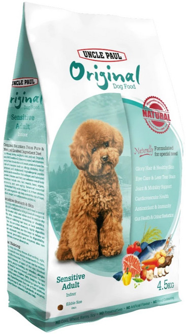UNCLE PAUL 保羅叔叔 室內成犬用 低敏飼料, 糙米 + 魚肉, 4.5kg, 1袋