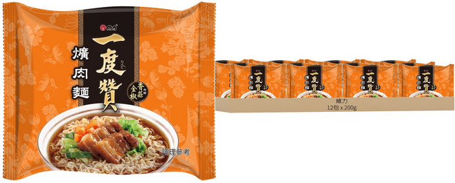 維力 一度贊 爌肉麵 200g, 12包