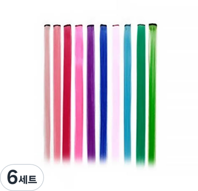 잇츠리빙 컬러 헤어피스 5종 x 2p 세트, 랜덤발송, 6세트