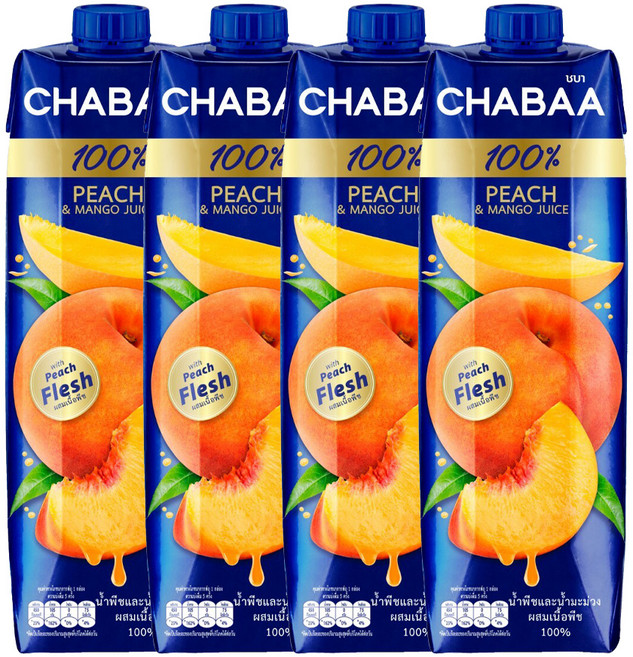 차바 복숭아망고주스, 1L, 4개