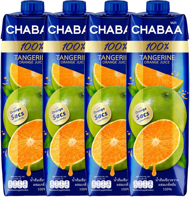 차바 감귤주스, 4개, 1L