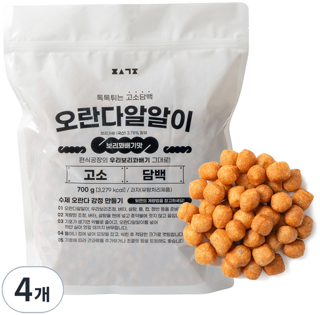 편식공장 우리보리 오란다알알이 꽈배기맛, 4개, 700g