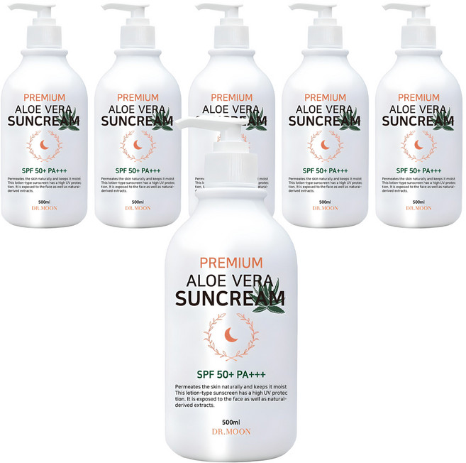 DRMOON 프리미엄 알로에베라 선크림 SPF50+ PA+++, 500ml, 6개