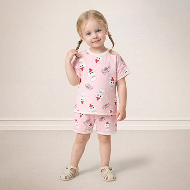 milkmile 兒童 My Heart 蝴蝶結兔子上下裝套組