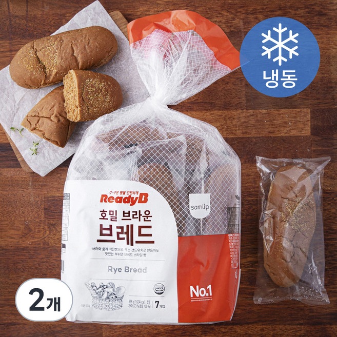 삼립 호밀 브라운 브레드 (냉동), 85g, 7개입, 2개