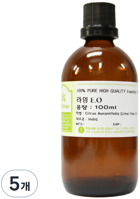 HerbSoap 100%純濃縮香氛精油 青檸 100ml, Lime, 5個