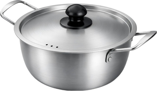 키친켓 인덕션 스텐 양수냄비, 실버, 1개, 24cm
