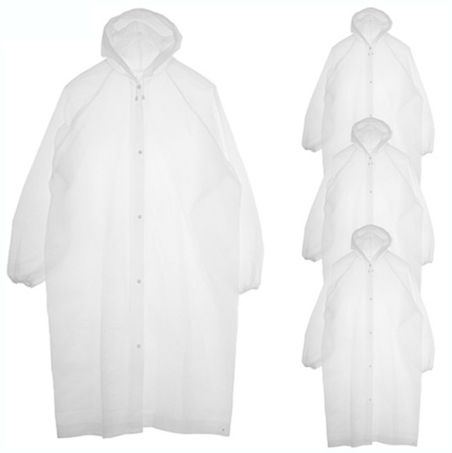 WEEVE 우비 레인코트 EVA 다회용 비옷 4개입