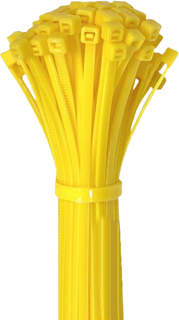 POLYWELL 寶利威爾 自瑣式束線帶 300 x 4mm 黃色, 100個