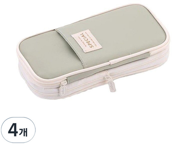 ANGOO Eopu 高中生 大學生 上班族 粉彩感性鉛筆盒, 4個, 奶油綠