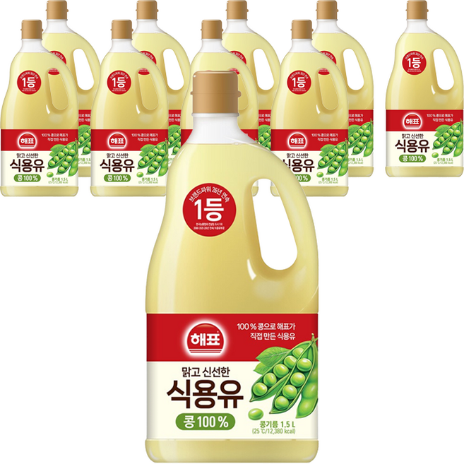 사조 해표 콩기름 식용유, 1.5L, 10개