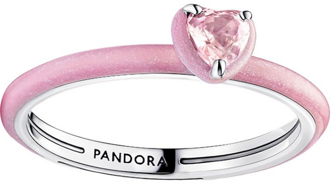 PANDORA 潘多拉 Me 粉色脈輪心形戒指