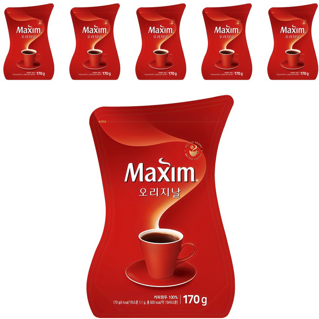 맥심 오리지날 커피, 170g, 1개입, 6개
