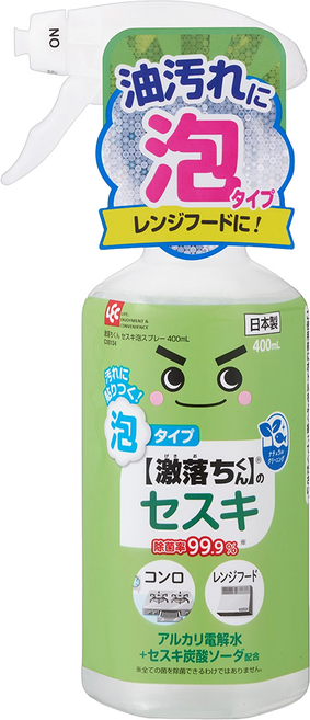 LEC 激落君 倍半碳酸鈉 電解水泡沫噴霧 清潔劑, 400ml, 1瓶