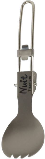 Nuit 努特 摺疊鈦合金叉匙/沙拉叉/甜點叉/牛排叉 戶外/登山/露營 環保餐具/輕量餐具/鈦餐具 NTD82 15cm, 單一顏色, 1個