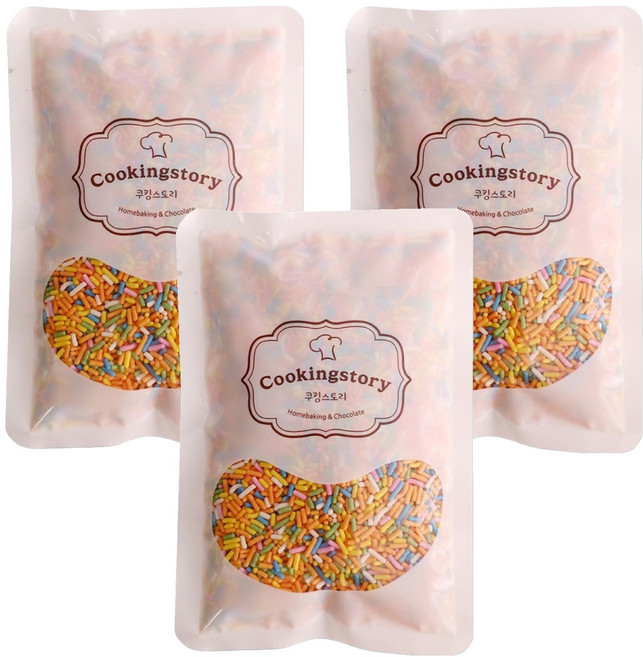 쿠킹스토리 레인보우 스프링클, 100g, 3개