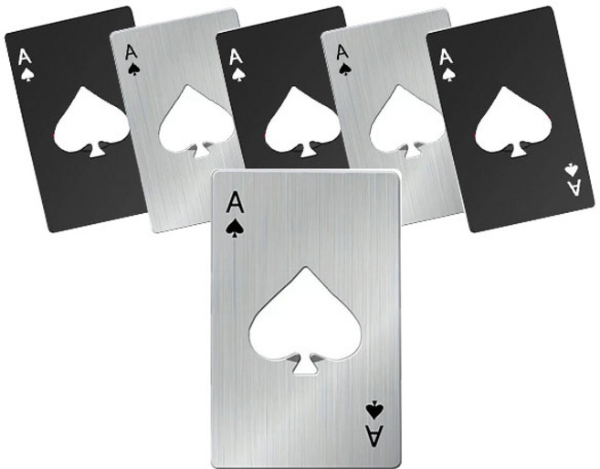 스타리움 홀덤펍 포카 카드 병따개 6p 세트, 혼합색상, 1세트