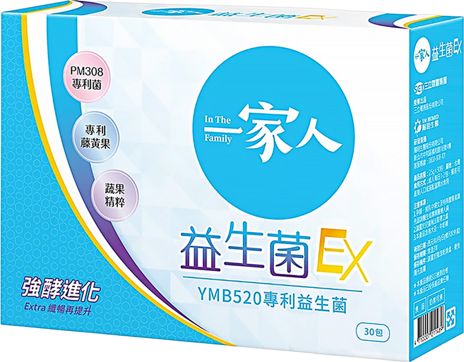 YM BIOMED 陽明生醫 一家人 益生菌EX, 2.5g, 30包, 1盒