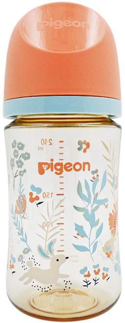 pigeon 貝親 WN3母乳實感PPSU奶瓶 M奶嘴, 兔子花園, 240ml, 1個