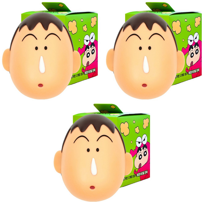 벨르아망 짱구는 못말려 빅페이스 차량용 방향제 맹구, 3개, 프레쉬 코튼