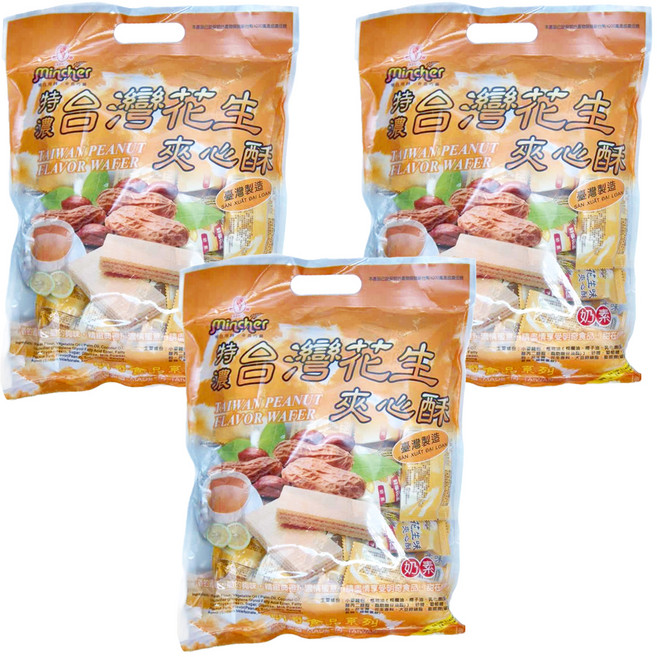 明奇 特濃花生夾心酥, 400g, 3袋
