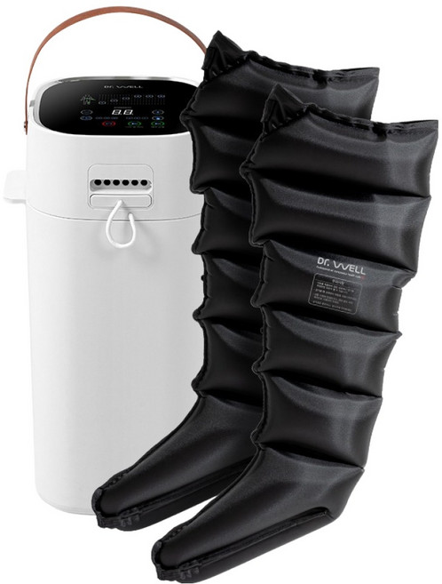 닥터웰 에어핏 6구 공기압 다리 마사지기 + 전용 보관함 세트 DR-5900, 블랙