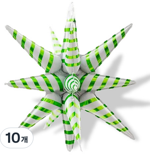 WOW PARTY KOREA 聖誕節星星氣球 55cm, 綠色, 10個