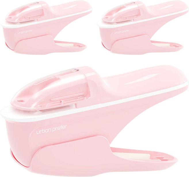 urban prefer PIN 無針釘書機, 櫻花粉, 3個