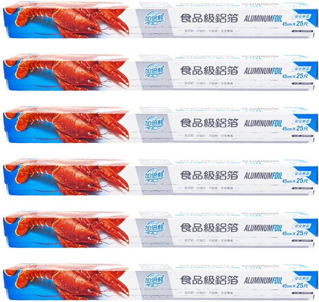 加倍鮮 鋁箔紙 食品級, 6盒, 25m