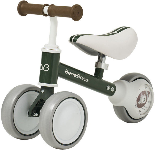BeneBene 유아용 LED 플레이 밸런스 바이크 붕붕카, 올리브, 1개