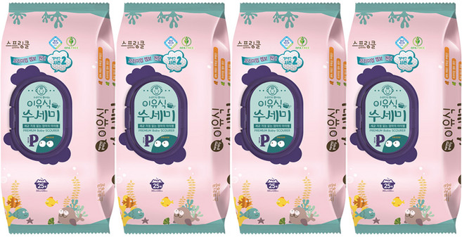 sprinkle 優質副食品菜瓜布 200 x 300 mm, 混合色, 25入, 4個