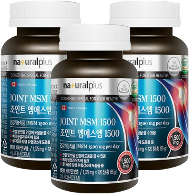내츄럴플러스 조인트 엠에스엠 1500, 120정, 3개